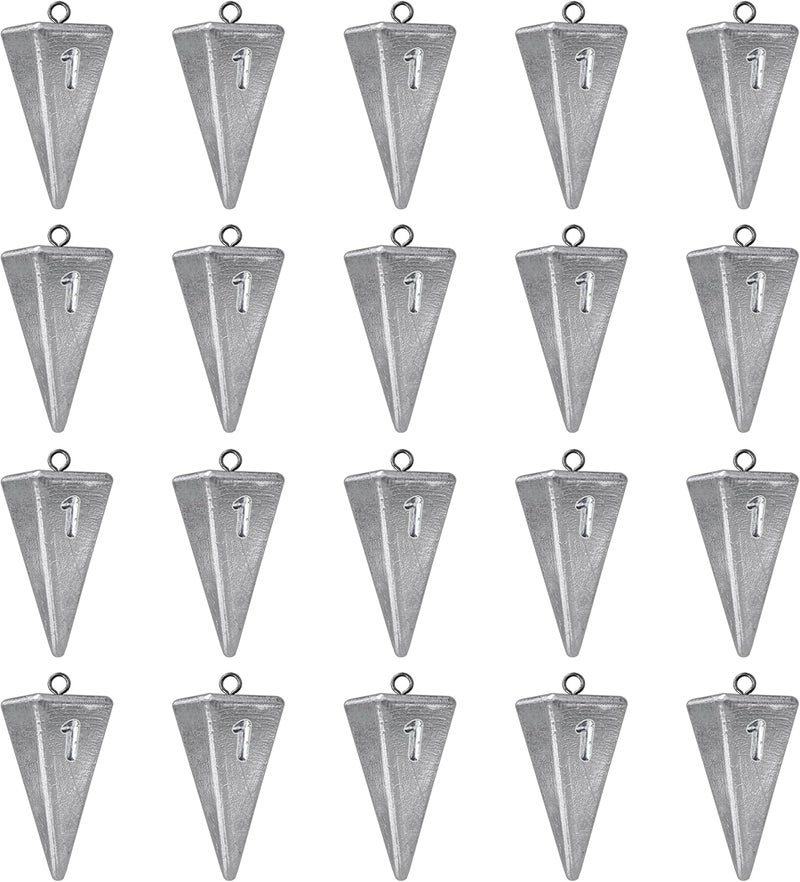 TKHDBF Pyramid Sinkers Fishing Weights, Saltwater Fishing Sinkers for Surf Fishing Gear Tackle - 1oz, 2oz, 3oz - Image 1